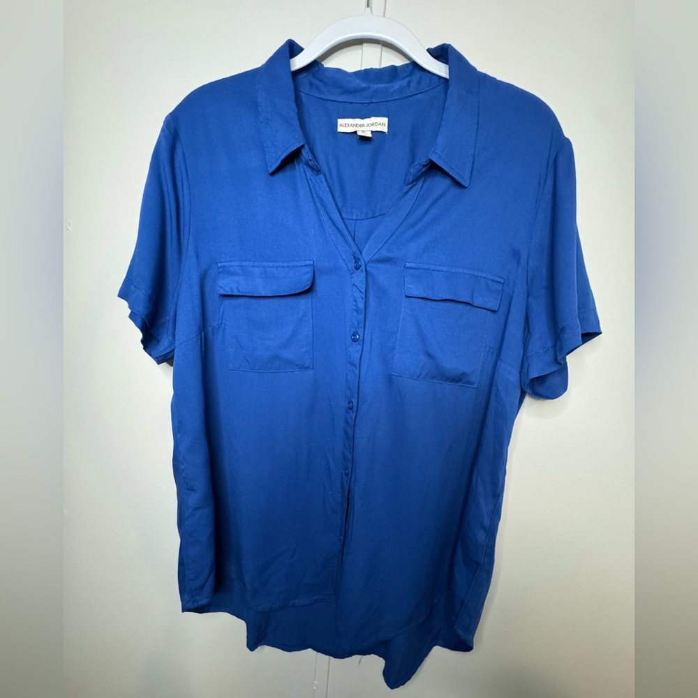 Alexander Jordar Elegant Blue Button-Down Shirt XL